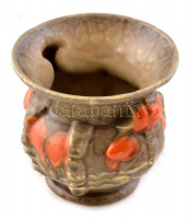 Stehla német Art Deco kerámia váza, jelzett, kopásnyomokkal, m: 12,5 cm