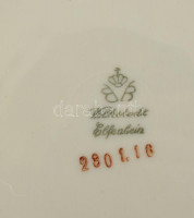 Volkstadt porcelán reggeliző szett. Aranyozott, jelzett, minimális kopással.