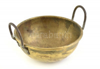 Régi réz habüst, kopott, horpadásokkal, d: 24 cm