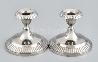 2db fém gyertyatartó, jelzés nélkül, hibátlan, m: 10,5 cm