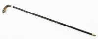 Antik sétapálca dísz szegecsekkel, szaru fogantyúval, 84 cm