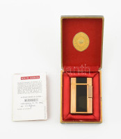 St. Dupont öngyújtó, dobozban, papírokkal, jelzett, 1955-ös évjárat, hibátlan, gáz szükséges bele, gyűjtői darab, m: 5,5 cm