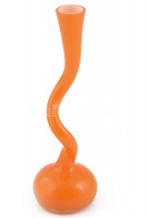 Narancssárga design üveg váza, jelzés nélkül, hibátlan, m: 30 cm