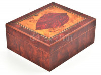 Cédrusfa humidor szivartartó páratartalom mérővel, párátlanítóval, szép állapotban, 26x22x11 cm