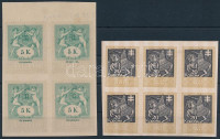 1898-1914 2 db próbanyomat karton papíron / proofs on cardboard