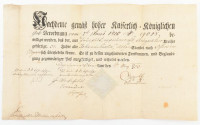 1820 Útlevél orszrák városban kiállítva papírfelzetes viaszpecséttel