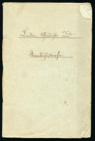 cca 1850-1860 Német nyelvű kézirat, feljegyzések / versek, papírkötésben
