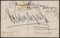 Horváth Kálmán (1877-1948) operetténekes, színész és színigazgató aláírása fotólapon