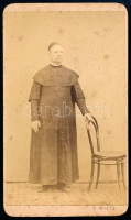 cca 1870 Pap portréja, keményhátú fotó Wietz műterméből, 10,5×6,5 cm