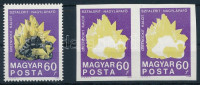 1969 Földtani intézet 60f vágott pár fekete színnyomat nélkül (80.000) + támpéldány