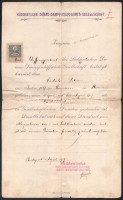 1907 Bp., Süddeutsche Donau-Dampschiffahrts-Gesellschaft által Vidák IStván gépmester számára kiállított bizonyítvány