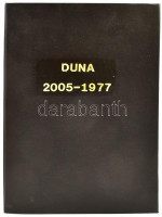 Kihajtható Duna révkalauz térkép a Duna ausztriai szakaszán Altenwörthtől Hundsheimig,1977-2005 km-ig. Kiadó nélkül. Vászonkötés. / Danube fold-out map from Altenwörth to Hundsheim in Austria. From km 1977 to km 2005. In linen binding.