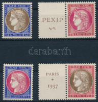 Franciaország 1937 Mi 353-356 blokkból kitépett gumi nélküli bélyegek (**Mi EUR 320,-)