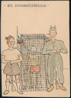 Jelzés nélkül: Die Demarkationszelle, vegyes technika, papír, 14,5×10,5 cm