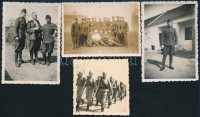 cca 1940 4 db II. világháborús katonai és katonai munkaszolgálatos fotó 4x6 cm