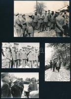cca 1980 Oláh István (1926-1985) vezérezredes, honvédelmi miniszter (1984-1985) vezérkari tisztek körében; 4 db fotó, 9,5x6 cm és 14x9 cm