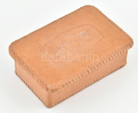 cca 1974 Haza fegyveres szolglatért hadgyakorlati emlék bőr cigaretta doboz. 18x12 cm