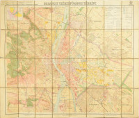 1927 Budapest székesfőváros térképe, 1: 25.000, Bp., M. Kir. Állami Térképészet, vászonra kasírozva, kis szakadásokkal, ceruzás bejegyzésekkel, 84x95 cm