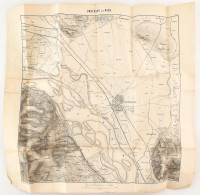 cca 1850 Bécs és környékének kőnyomatos térképe. Hajtva. / Lithographic map of Vienna and area. Folded 49x51 cm