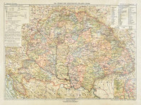 cca 1910 Magyarország, a magyar korona országai (Die Länder der ungarischen Krone), részben német ny. térkép, M. Földrajzi Intézet metszése és nyomása, Kogutowicz Schulatlas. 31,5x45 cm, 1:2.400.000. Lapszéli szakadásokkal,