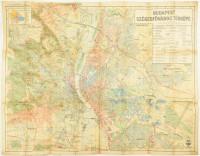 1931 Budapest székesfőváros térképe, 1: 25.000, Bp., M. Kir. Állami Térképészet, javításokkal, helyenként kissé foltos, 89x69,5 cm