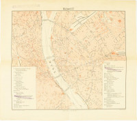 cca 1928 Budapest térkép, angol nyelvű feliratokkal, M. Kir. Állami Térképészet. Midi Budapest, Ráday u. 33 bélyegzővel. 31x36 cm.