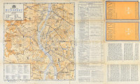 Stadtplan von Budapest. Der Haupt - und Residenzstadt Ungarns, (Bp.), Stadtliches Fremdenverkehrs Amt, német nyelven, a hátoldalon fekete-fehér fotókkal, leírásokkal, szakadozott, javított. 45x41 cm
