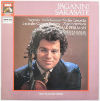 Paganini, Sarasate - Itzhak Perlman ; Lawrence Foster, André Previn - Paganini: Violinkonzert / Violin Concerto / Sarasate: Carmen Fantasy ? Zigeunerweisen. Vinyl, LP, Album, Remastered, Stereo. Hungaroton - EMI. Magyarország, 1987. jó