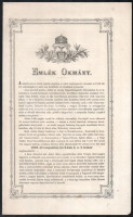 1867 Debrecen, emlékokmány az 1849-es hadjárat során elszenvedett sanyargatások okán