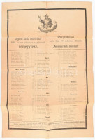 1894 A ,,soproni kath. tesvtérület' 1893. évben elhunyt tagjainak névjegyzéke, kétnyelvű hirdetmény, Sopron, Reininger Ármin-ny., hajtott, kis szakadással, 50x34 cm