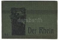 cca 1910 Der Rhein A Rajna folyása nagy méretű leporelló egészvászon borítóval