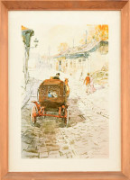 cca 1980-2000 Zórád Ernő (1911-2004): Tabán, Kereszt u. Ofszte nyomat, papír, jelzett a nyomaton, üvegezett fakeretben. 32x21 cm