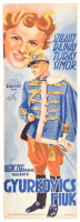 Gyurkovics fiúk, 1941. Moziplakát (filmplakát, rácsplakát). Turay Ida, Rajnay Gábor, Simor Erzsi, Szilassy László és mások szereplésével. Herczeg Ferenc regénye. Litográfia, papír. Kenyeres grafikája, jelzett a litográfián. Unitas