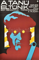 1972 Benkő Sándor (1922-2007): A tanú eltűnik, egy rendkívüli tigrisvadászat a tajgán, színes szovjet film, film plakát, MOKÉP, Magyar Hirdető, Bp., Zrínyi-ny., hajtásnyomokkal, 80x60 cm