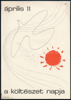 1952 A költészet napja, április 11., kisplakát, villamosplakát, Bp., Offset-ny., minimális sérüléssel, 24x17 cm
