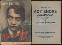 Ady Endre: Ifjú szívekben élek + Bendetz: Ady Endre jellemrajza kézírása alapján 11 írásképpel. Kiadói papírkötés, kopottas állapotban.