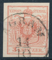 1850 3kr MP Ib gravúrtipus 2-2 'AGRAM' Sign: Ferchenbauer