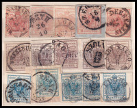 1850 5-5 db 3kr, 6kr és 9kr klf bélyegzésekkel