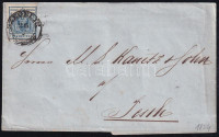 1854 9kr HP III. 2 oldalon kézzel tépett, levélen 'SZEGEDIN' - Pesth