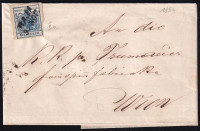 1854 9kr HP III. levélen, lemezhibákkal 'BAJA' - Wien