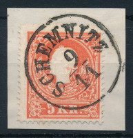 1858 5kr II. festékfolttal 'SCHEMNITZ'