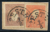 1858 5kr + 10kr II.tipusok 'PESTH'