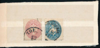 1863 5kr 'TOK(AY)', 10kr '(V)ESZPRIM' (5.300)