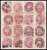 1864 16 db 5kr klf bélyegzésekkel