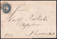 1865 10kr levél darabon / on cover piece 'KRONSTADT'