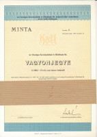 Budapest 1988. 'Országos Kereskedelmi Hitelbank Rt.' vagyonjegye 10.000Ft-ról, 'MINTA' felülbélyegzéssel, 'II.' sorszámmal T:UNC