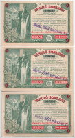 Budapest 1903. 'Tanuló Sorsjegy' 1K értékben (5x) sorszámkövetők '098389-098293' (5x) sorszámkövetők, vízjeles papíron, felülbélyegzéssel T:AU kis sarokhajlások