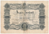 1848. 100Ft 'Kossuth bankó', 'GA 98688' T:G restaurált, foltHungary 1848. 100Ft 'Kossuth banknote', 'GA 98688' C:G restored, spottedAdamo G114
