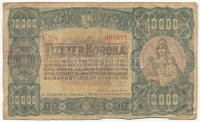 1923. 10.000K 'Orell Füssli Zürich' nyomdahely jelöléssel, piros sorozat-és sorszámmal 'C207 060891' T:VG restaurált Adamo K42