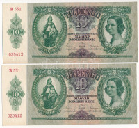 1936. 10P (2x) sorszámkövetők 'B 531 025412 - B 531 025413' T:XFAdamo P9